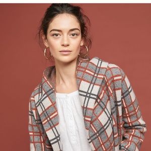 Anthropologie plaid wool coat
